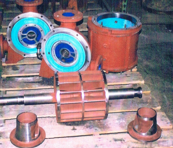 rebuilt vacuum pump before assembly